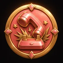 Hung Up badge, earned by getting hung up on