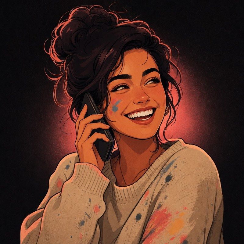 Maya on the phone