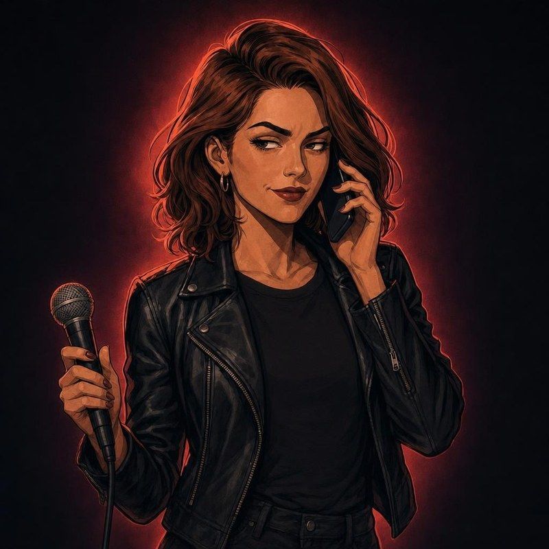 Roxy on the phone