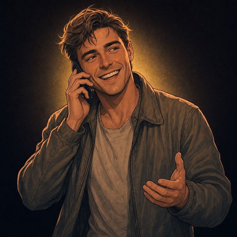 Sam on the phone
